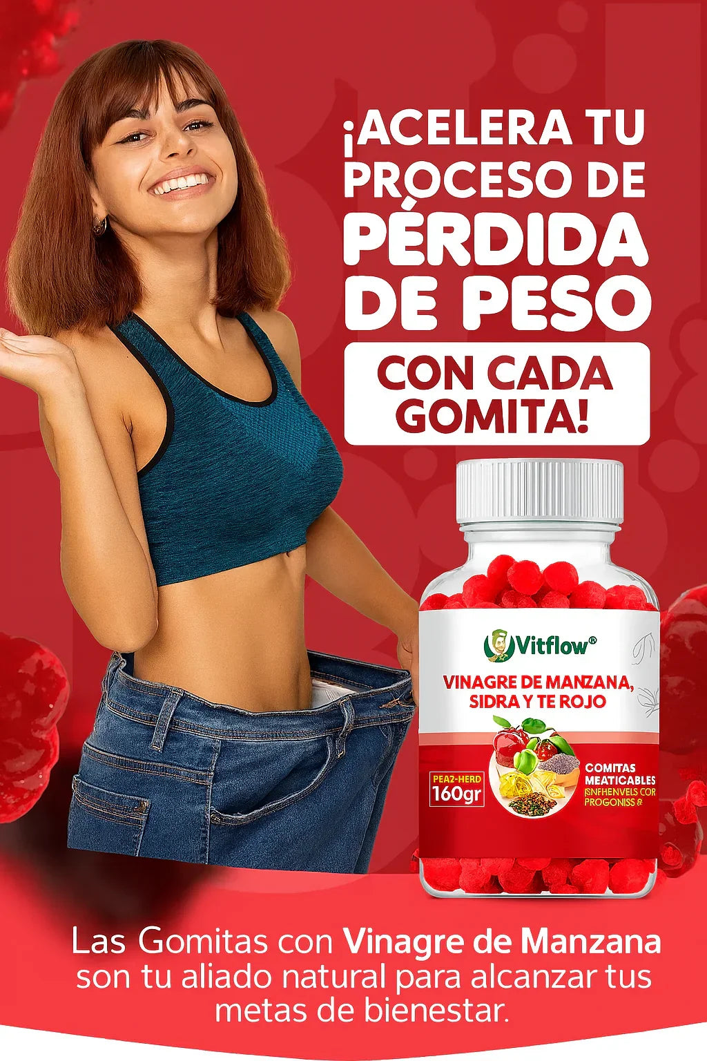 VitFlow® 🍎 Gomitas Vinagre De Manzana IMPORTADO 🇺🇸