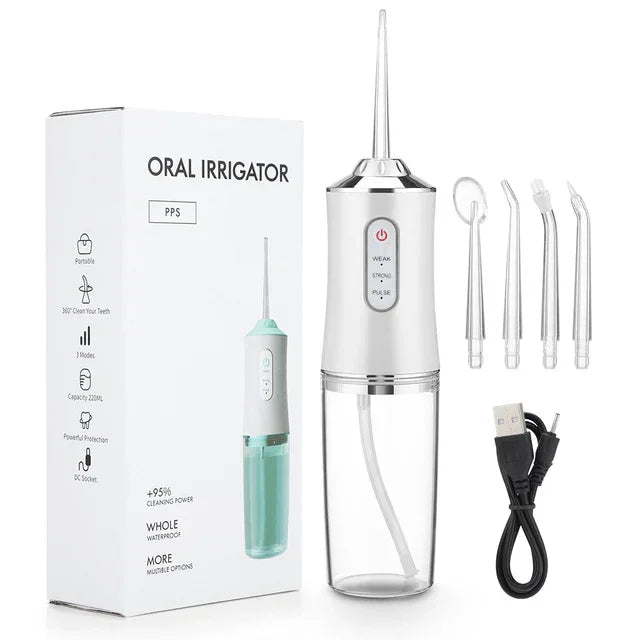 OralPulse™ Irrigador oral - Protección total contra bacterias bucales | Kit boquillas de regalo