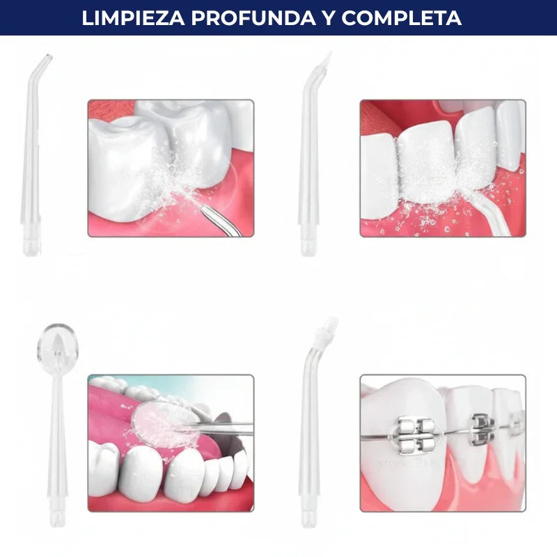 OralPulse™ Irrigador oral - Protección total contra bacterias bucales | Kit boquillas de regalo